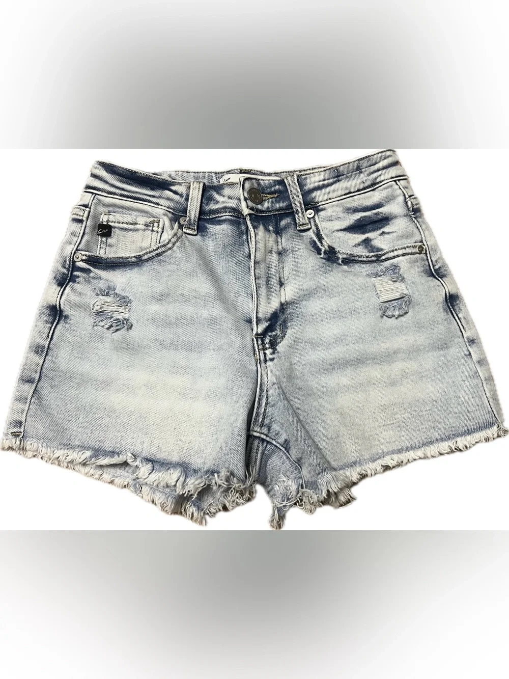 KanCan Light Wash Distressed Denim Shorts